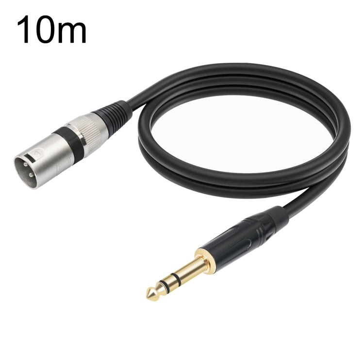 TC145BK55 6.35mm 1/4 TRS Male to XLR 3pin Male Microphone Cable, Length:10m(Black) - Microphone Audio Cable & Connector by buy2fix | Online Shopping UK | buy2fix