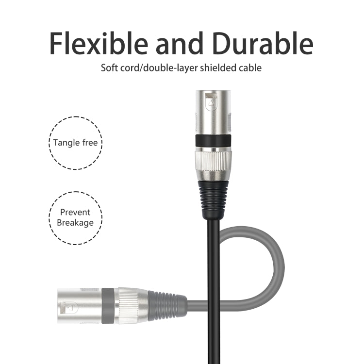 TC145BK55 6.35mm 1/4 TRS Male to XLR 3pin Male Microphone Cable, Length:2m(Black) - Microphone Audio Cable & Connector by buy2fix | Online Shopping UK | buy2fix