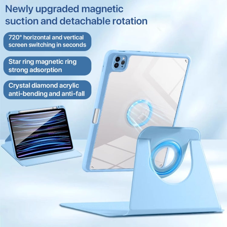 For iPad Air 13 2024 Magnetic Split Leather Smart Tablet Case with Pen Slot(Sky Blue) - iPad Air 13 2024 Cases by buy2fix | Online Shopping UK | buy2fix