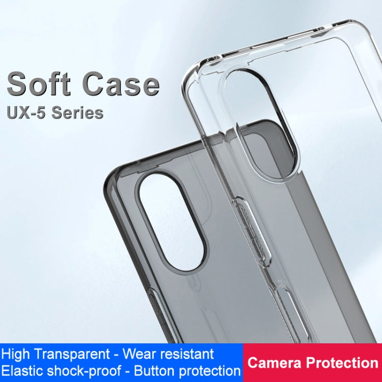 For Sony Xperia 10 VI IMAK UX-5 Series TPU Phone Case(Transparent Black) - Sony Cases by imak | Online Shopping UK | buy2fix