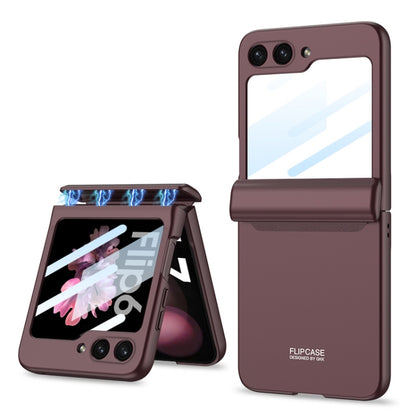 For Samsung Galaxy Z Flip6 GKK Integrated Magnetic Full Coverage Folding Phone Case(Wine Red) - Galaxy Z Flip6 5G Cases by GKK | Online Shopping UK | buy2fix