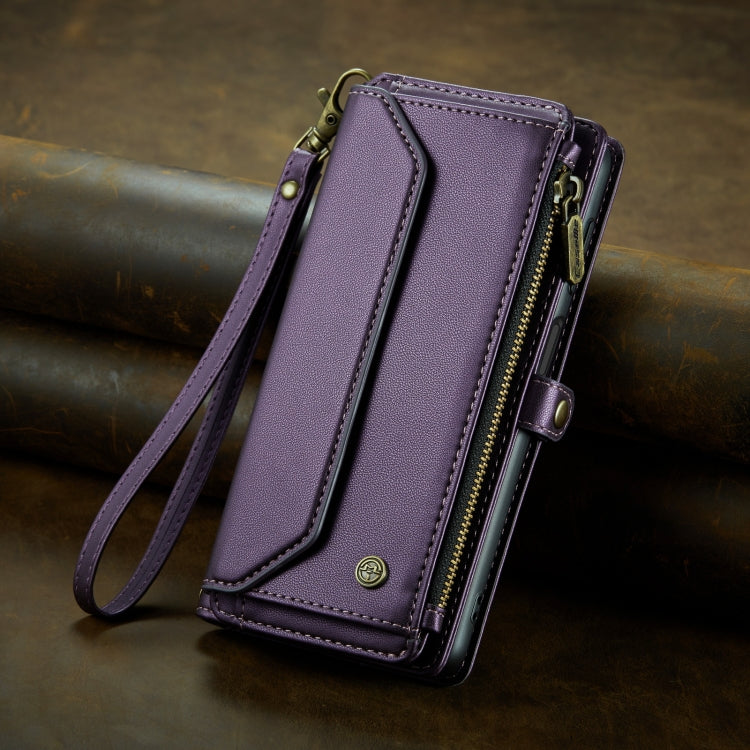 For Samsung Galaxy A72 CaseMe C36 Card Slots Zipper Wallet RFID Anti-theft Leather Phone Case(Purple) - Galaxy Phone Cases by CaseMe | Online Shopping UK | buy2fix