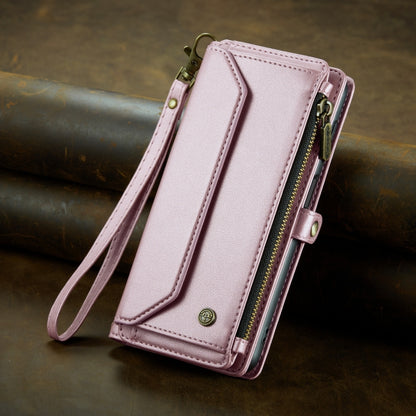 For Samsung Galaxy S10+ CaseMe C36 Card Slots Zipper Wallet RFID Anti-theft Leather Phone Case(Pink) - Galaxy Phone Cases by CaseMe | Online Shopping UK | buy2fix