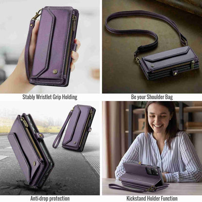 For Samsung Galaxy S20 Ultra CaseMe C36 Card Slots Zipper Wallet RFID Anti-theft Leather Phone Case(Purple) - Galaxy Phone Cases by CaseMe | Online Shopping UK | buy2fix