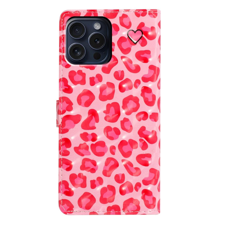 For iPhone 16 Pro 3D Pattern Leather Phone Case(Pink Leopard Print) - iPhone 16 Pro Cases by buy2fix | Online Shopping UK | buy2fix