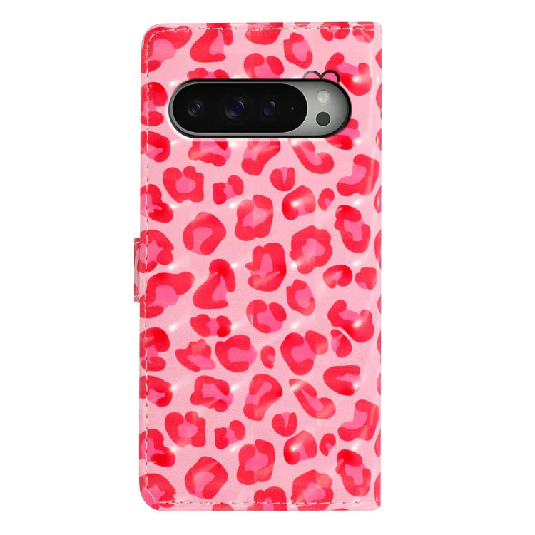 For Google Pixel 9 Pro XL 3D Pattern Leather Phone Case(Pink Leopard Print) - Google Cases by buy2fix | Online Shopping UK | buy2fix