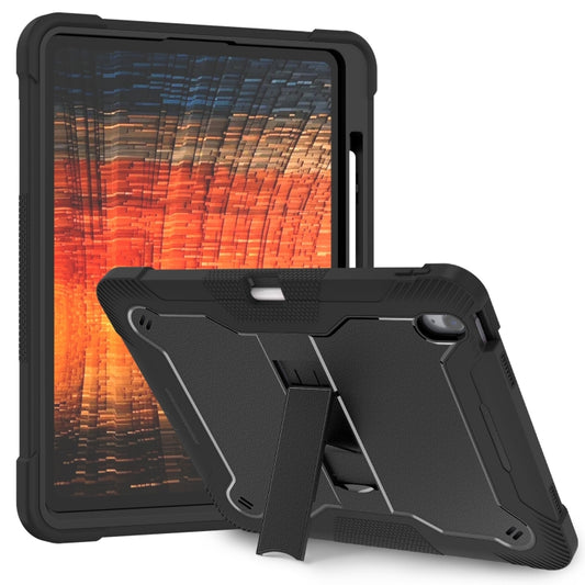 For iPad Air 13 2024 Shockproof Silicone Hybrid PC Tablet Case with Holder(Black) - iPad Air 13 2024 Cases by buy2fix | Online Shopping UK | buy2fix