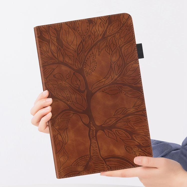 For iPad Pro 13 2024 Tree Life Series Embossed Smart Leather Tablet Case(Brown) - iPad Pro 13 2024 Cases by buy2fix | Online Shopping UK | buy2fix