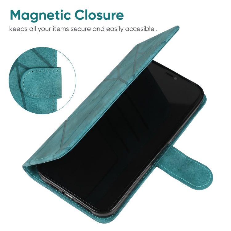 For Samsung Galaxy S24+ / S25+ 5G Skin Feel Geometric Lines Leather Phone Case(Green) - Galaxy S24+ 5G Cases by buy2fix | Online Shopping UK | buy2fix