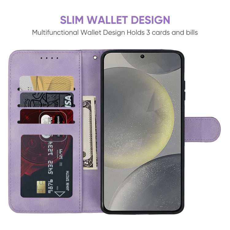 For Samsung Galaxy S24+ / S25+ 5G Skin Feel Geometric Lines Leather Phone Case(Purple) - Galaxy S24+ 5G Cases by buy2fix | Online Shopping UK | buy2fix