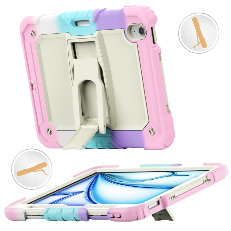 For iPad Air 11 2024 Silicone Hydric PC Tablet Case with Shoulder Strap & Holder(Camouflage Pink) - iPad Air 11 2024 Cases by buy2fix | Online Shopping UK | buy2fix