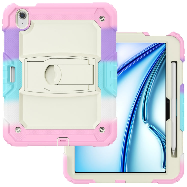 For iPad Air 11 2024 Silicone Hydric PC Tablet Case with Shoulder Strap & Holder(Camouflage Pink) - iPad Air 11 2024 Cases by buy2fix | Online Shopping UK | buy2fix