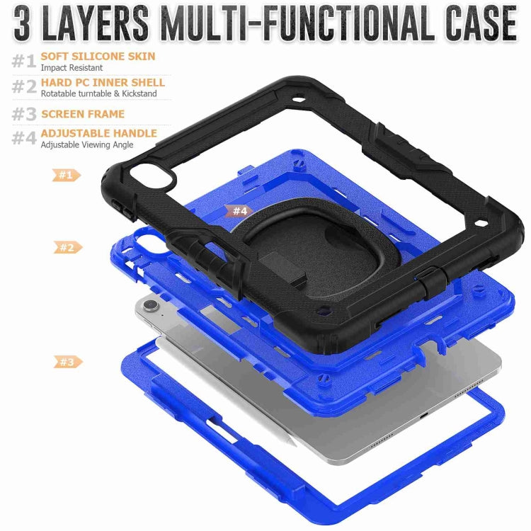 For iPad Air 11 2024 Handle Silicone Hydric PC Tablet Case with Shoulder Strap(Dark Blue PC) - iPad Air 11 2024 Cases by buy2fix | Online Shopping UK | buy2fix