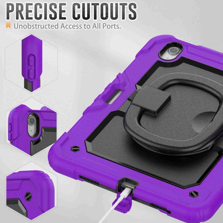 For iPad Air 11 2024 Handle Silicone Hydric PC Tablet Case with Shoulder Strap(Purple) - iPad Air 11 2024 Cases by buy2fix | Online Shopping UK | buy2fix