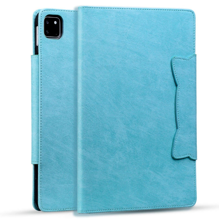 For iPad Pro 11 2024 Cat Buckle Leather Smart Tablet Case(Sky Blue) - iPad Pro 11 2024 Cases by buy2fix | Online Shopping UK | buy2fix