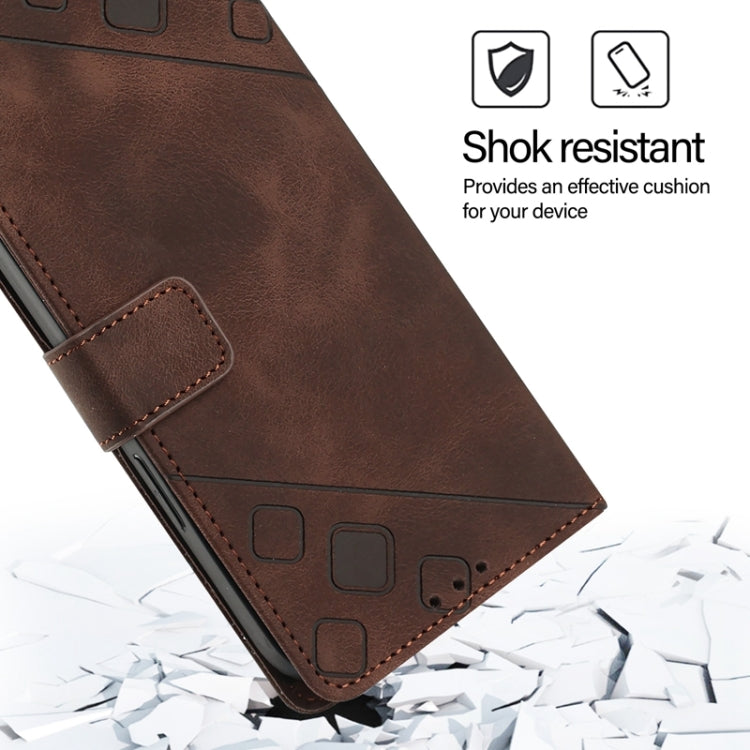 For Blackview A52 Skin Feel Embossed Leather Phone Case(Brown) - More Brand by buy2fix | Online Shopping UK | buy2fix