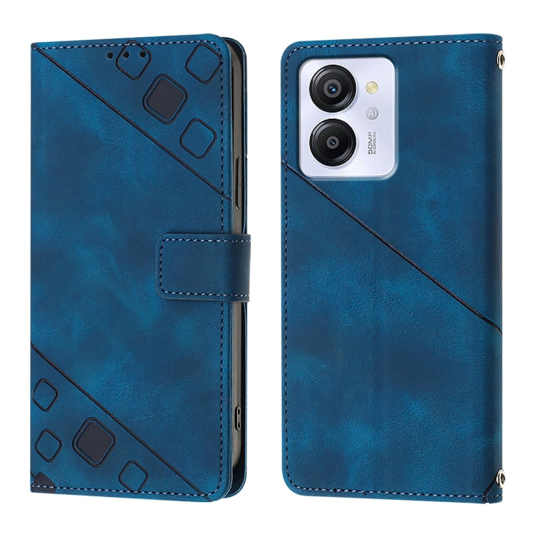 For Blackview Color 8 Skin Feel Embossed Leather Phone Case(Blue) - More Brand by buy2fix | Online Shopping UK | buy2fix