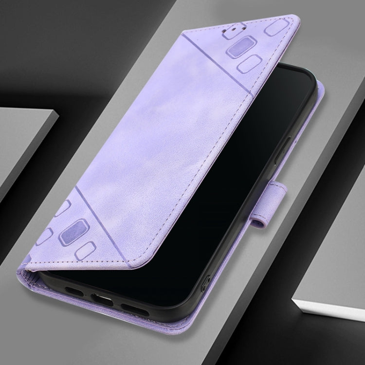 For Blackview Color 8 Skin Feel Embossed Leather Phone Case(Light Purple) - More Brand by buy2fix | Online Shopping UK | buy2fix