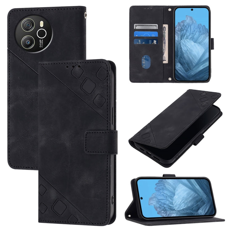 For Blackview Shark 8 Skin Feel Embossed Leather Phone Case(Black) - More Brand by buy2fix | Online Shopping UK | buy2fix