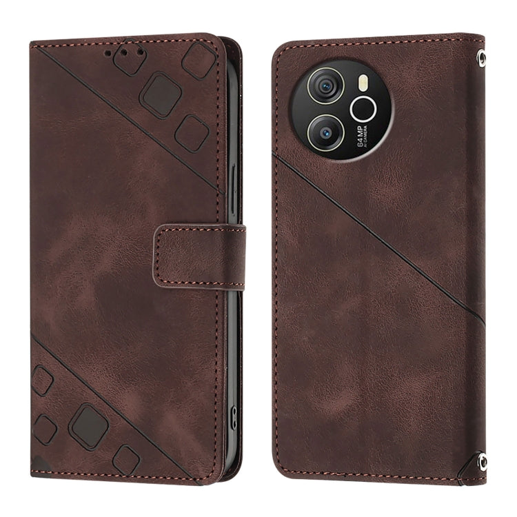 For Blackview Shark 8 Skin Feel Embossed Leather Phone Case(Brown) - More Brand by buy2fix | Online Shopping UK | buy2fix