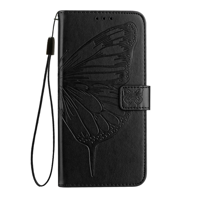 For Blackview A52 Embossed Butterfly Leather Phone Case(Black) - More Brand by buy2fix | Online Shopping UK | buy2fix