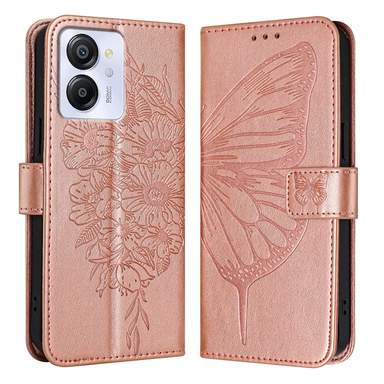 For Blackview Color 8 Embossed Butterfly Leather Phone Case(Rose Gold) - More Brand by buy2fix | Online Shopping UK | buy2fix