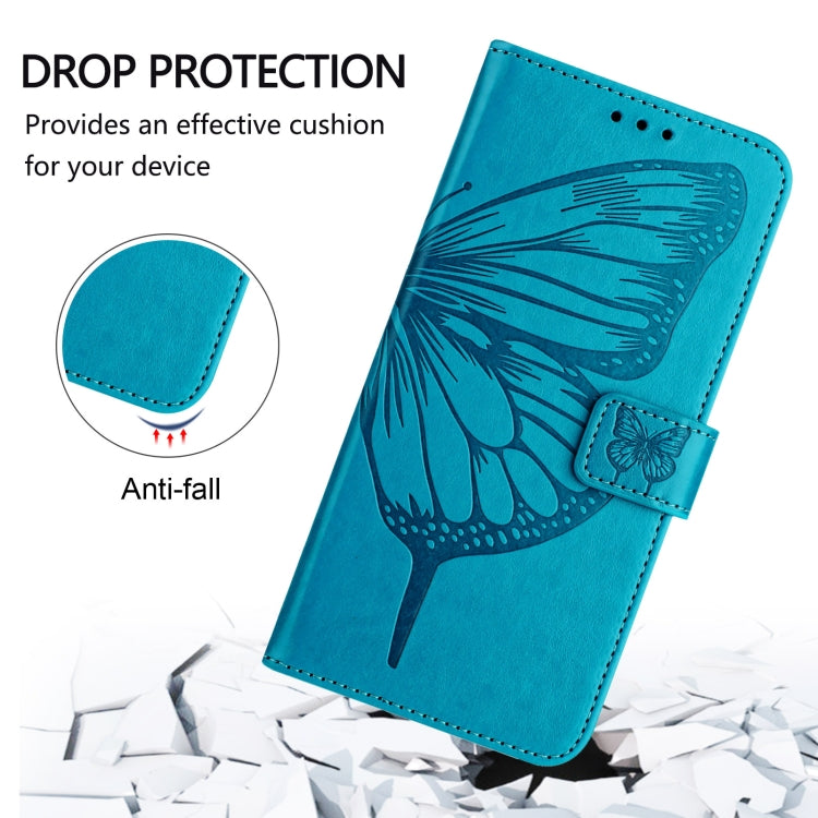 For Blackview Color 8 Embossed Butterfly Leather Phone Case(Blue) - More Brand by buy2fix | Online Shopping UK | buy2fix