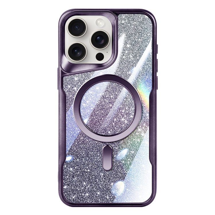 For iPhone 13 Pro Blade MagSafe Magnetic Gradient Glitter PC Phone Case(Purple) - iPhone 13 Pro Cases by buy2fix | Online Shopping UK | buy2fix