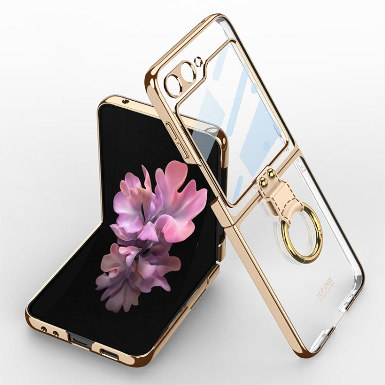 For Samsung Galaxy Z Flip6 GKK Integrated Electroplating Phone Case with Ring(Gold) - Galaxy Z Flip6 5G Cases by GKK | Online Shopping UK | buy2fix