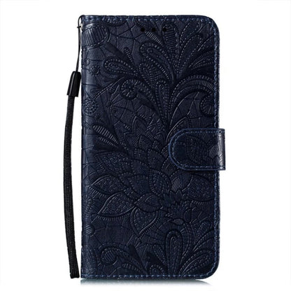 For Google Pixel 9 Pro Lace Flower Embossing Flip Leather Phone Case(Dark Blue) - Google Cases by buy2fix | Online Shopping UK | buy2fix