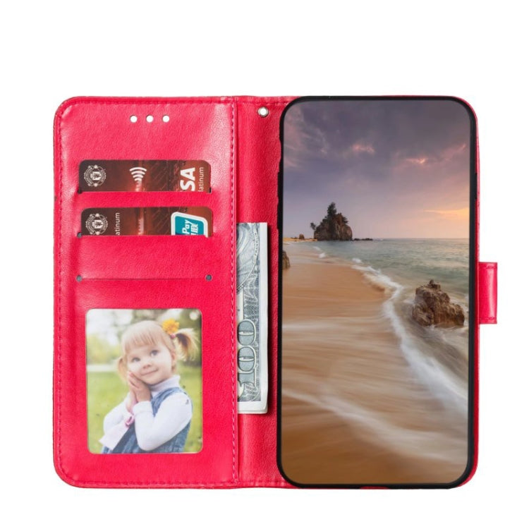 For Google Pixel 9 Pro Lace Flower Embossing Flip Leather Phone Case(Red) - Google Cases by buy2fix | Online Shopping UK | buy2fix