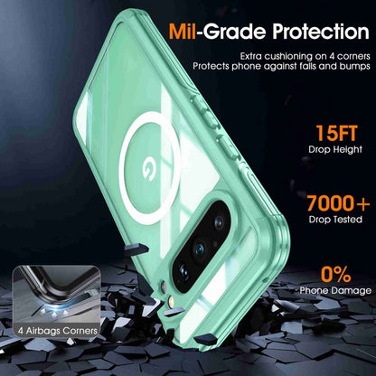 For Google Pixel 9 Pro XL RedPepper Transparent IP65 Life Waterproof Phone Case(Green) - Google Cases by RedPepper | Online Shopping UK | buy2fix