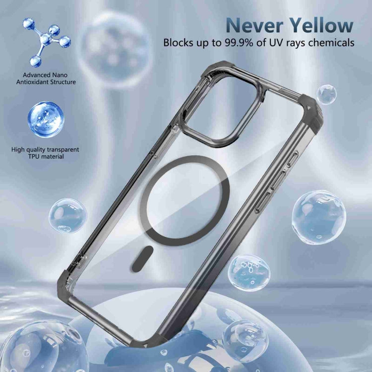 For iPhone 12 Pro Max Transparent MagSafe Magnetic Phone Case(Black) - iPhone 12 Pro Max Cases by buy2fix | Online Shopping UK | buy2fix