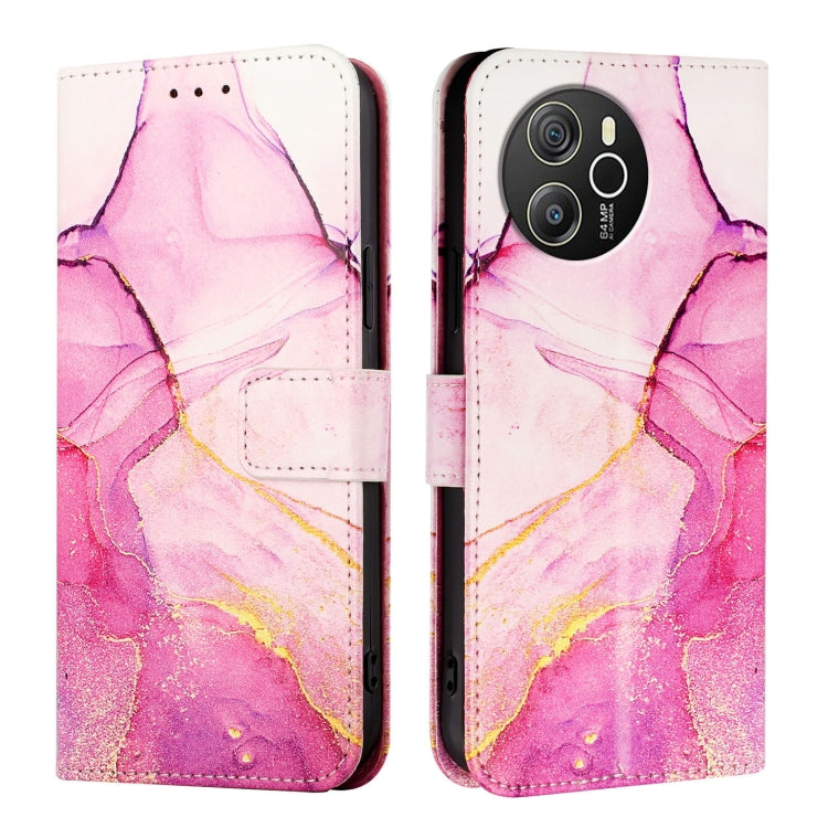 For Blackview Shark 8 PT003 Marble Pattern Flip Leather Phone Case(Pink Purple Gold) - More Brand by buy2fix | Online Shopping UK | buy2fix