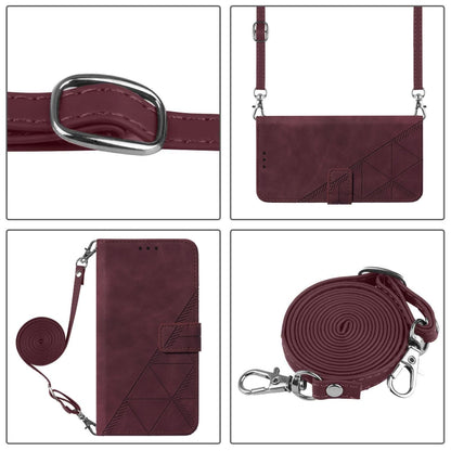 For Blackview A53 Crossbody 3D Embossed Flip Leather Phone Case(Wine Red) - More Brand by buy2fix | Online Shopping UK | buy2fix