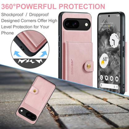 For Google Pixel 9 JEEHOOD J01 Retro Magnetic Detachable Wallet Phone Case(Pink) - Google Cases by JEEHOOD | Online Shopping UK | buy2fix