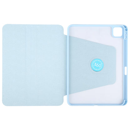 For iPad Pro 11 2024 GEBEI Acrylic TPU 3-folding Rotating Smart Tablet Leather Case withh Pen Slot(Sky Blue) - iPad Pro 11 2024 Cases by GEBEI | Online Shopping UK | buy2fix