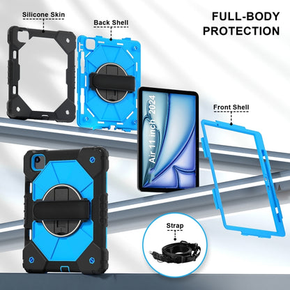 For iPad Air 11 2024 Contrast Color Robot Silicone Hybrid PC Tablet Case(Black Blue) - iPad Air 11 2024 Cases by buy2fix | Online Shopping UK | buy2fix