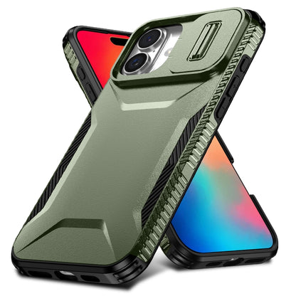 For iPhone 16 Plus Sliding Camshield Phone Case(Alpine Green) - iPhone 16 Plus Cases by buy2fix | Online Shopping UK | buy2fix