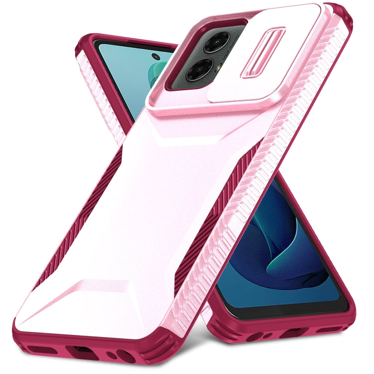 For Motorola Moto G 5G 2024 Sliding Camshield Phone Case(Pink + Rose Red) - Motorola Cases by buy2fix | Online Shopping UK | buy2fix