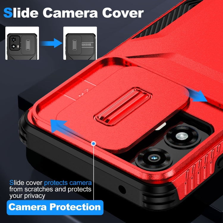 For Motorola Moto G 5G 2024 Sliding Camshield Phone Case(Red) - Motorola Cases by buy2fix | Online Shopping UK | buy2fix