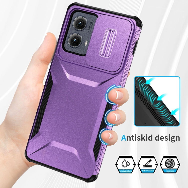 For Motorola Edge 5G 2024 Sliding Camshield Phone Case(Purple) - Motorola Cases by buy2fix | Online Shopping UK | buy2fix