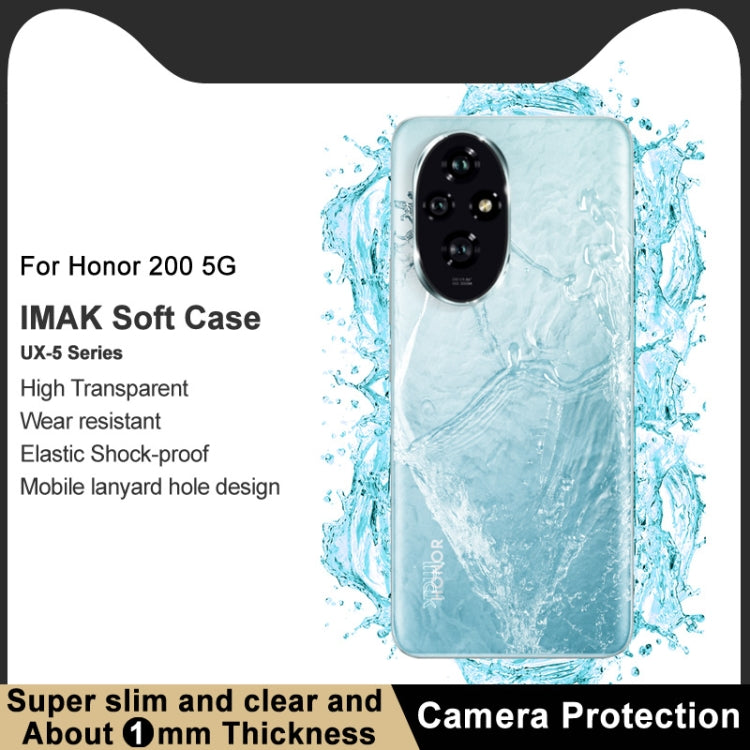 For Honor 200 5G imak UX-5 Series Transparent Shockproof TPU Protective Case(Transparent) - Honor Cases by imak | Online Shopping UK | buy2fix