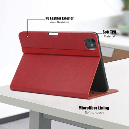 For iPad Pro 11 2024 Front Stand Smart TPU Leather Tablet Case(Red) - iPad Pro 11 2024 Cases by buy2fix | Online Shopping UK | buy2fix