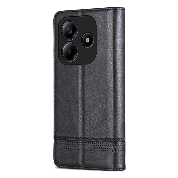 For Redmi Note 14 5G AZNS Magnetic Calf Texture Flip Leather Phone Case(Black) - Note 14 Cases by AZNS | Online Shopping UK | buy2fix