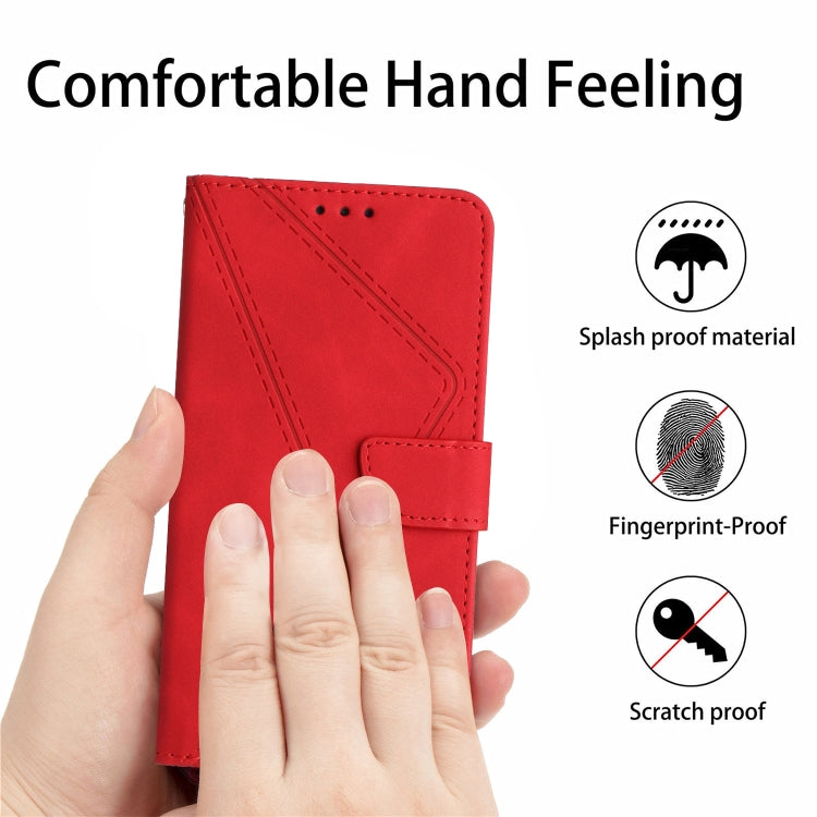 For Samsung Galaxy S25 Ultra 5G Stitching Embossed Leather Phone Case(Red) - Galaxy S25 Ultra 5G Cases by buy2fix | Online Shopping UK | buy2fix