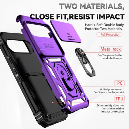 For Google Pixel 9 Sliding Camshield Holder Phone Case(Purple) - Google Cases by buy2fix | Online Shopping UK | buy2fix