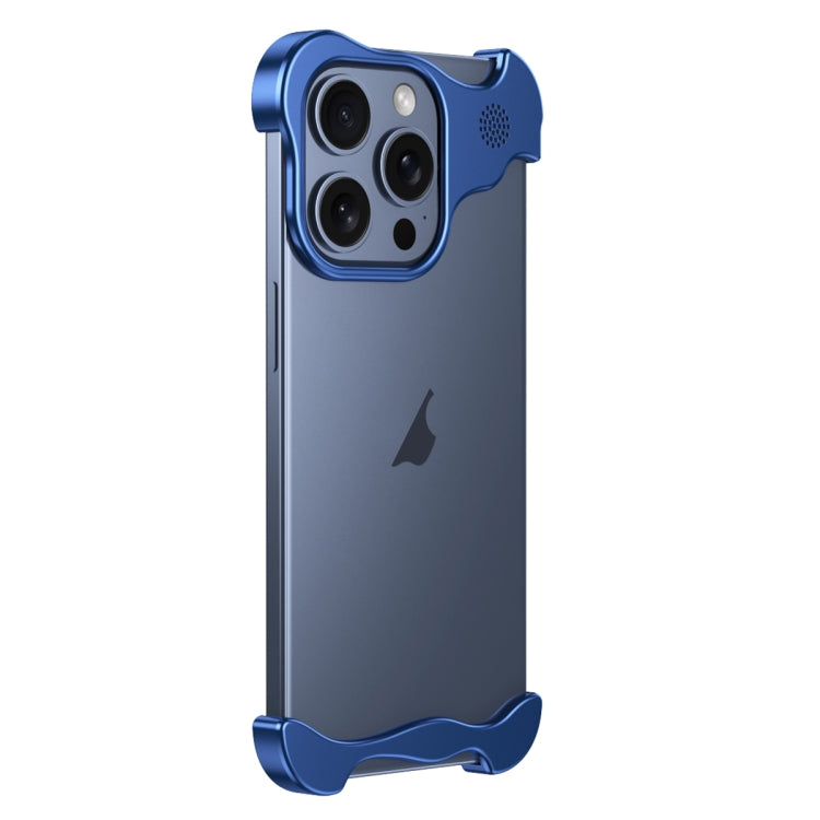 For iPhone 14 Pro Aromatherapy Alloy Frameless Phone Case(Blue) - iPhone 14 Pro Cases by buy2fix | Online Shopping UK | buy2fix