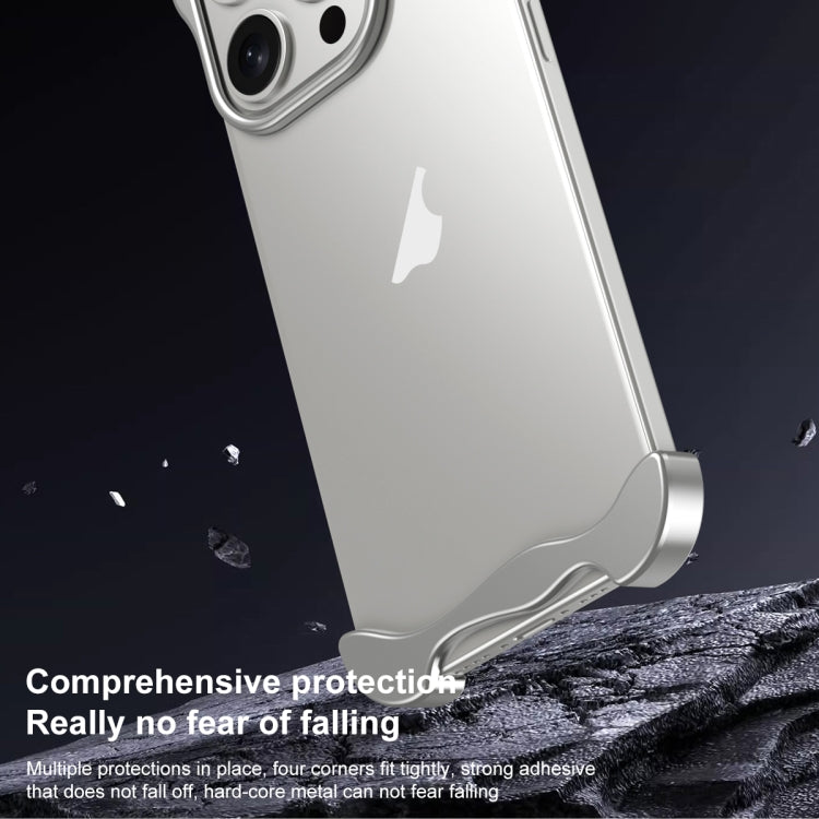 For iPhone 15 Aromatherapy Alloy Frameless Phone Case(Silver) - iPhone 15 Cases by buy2fix | Online Shopping UK | buy2fix