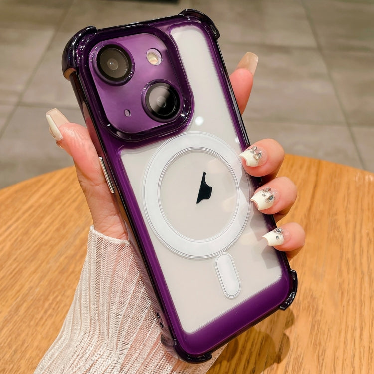 For iPhone 14 Plus Clear Acrylic + TPU MagSafe Magnetic Phone Case(Purple) - iPhone 14 Plus Cases by buy2fix | Online Shopping UK | buy2fix